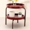 2 tier Cake Stand Mahogany wood & Brown Finish Made of Wood & Metal