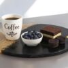 Luxury Black & Gold Resin Serving Tray – Elegant Decorative Tray with Designer Handles (14" Dia & 2.5" H)