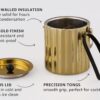 Grd Intl Stainless Steel Double Wall Gold Ice Bucket with Lid and Handle Size (6"x6")