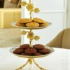 Luxuries 2 Tier Cake and Cupcake Stand for Birthdays/Wedding Party Cake Cutting Decoration, Dessert Holder/With Brass Stand (Height- 14 Inch) Made in India
