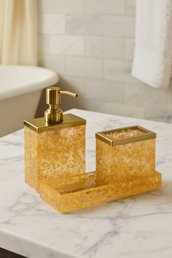 ChatGPT-Image-Aug-12-2025-02_40_30-PM.png 3 Piece Resin Gold Foil Bathroom Accessory Set with Dispenser, Tumbler & Tray | Size - (24 x 8 x 15)| Centimeters