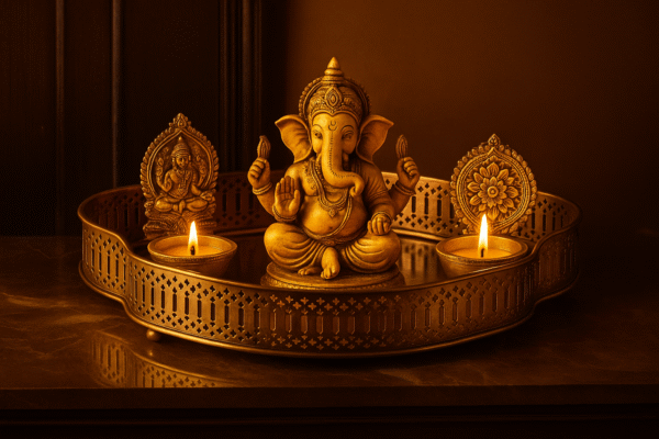 Handcrafted Antique Brass Luxury Perforated Classic Oblong Gift Tray 15" x 11" x 2" 'Made in India' Export Quality