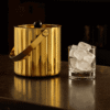 Grd Intl Stainless Steel Double Wall Gold Ice Bucket with Lid and Handle Size (6"x6")