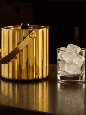 Grd Intl Stainless Steel Double Wall Gold Ice Bucket with Lid and Handle Size (6"x6")