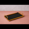 Serving/Decorative Metal Rectangular Tray/Gold & Black Hammered