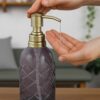 Purple Diamond Pattern Soap Dispenser 450 ml