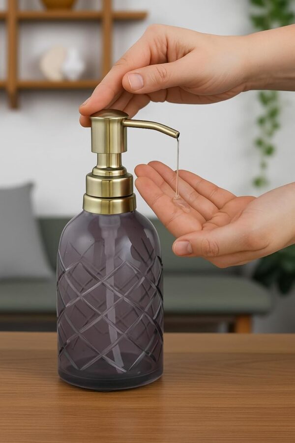Purple Diamond Pattern Soap Dispenser 450 ml