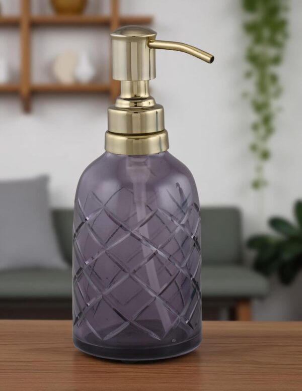 Purple Diamond Pattern Soap Dispenser 450 ml