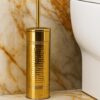 Premium Hammered Golden Toilet Brush with Holder | Stainless Steel, Stylish Size (10L x 10W x 40H Centimeters)