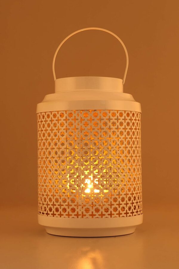 Premium Decorative Metal Lantern with Intricate Cutwork | Vintage Candle Holder for Home, Living Room, Balcony & Festive Décor