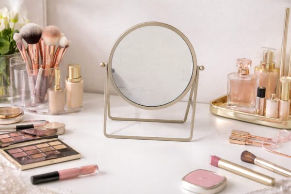 WhatsApp Image 2025-12-23 at 11.09.10 AM (1) Premium Gold Finish Bathroom Vanity Mirror | Adjustable Round Countertop Mirror