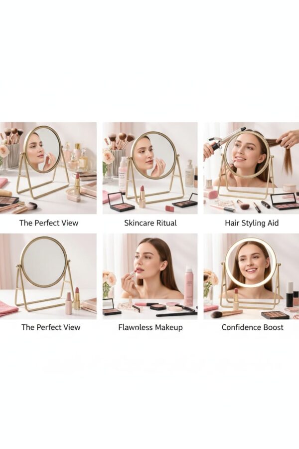 WhatsApp Image 2025-12-23 at 11.09.10 AM (2) Premium Gold Finish Bathroom Vanity Mirror | Adjustable Round Countertop Mirror