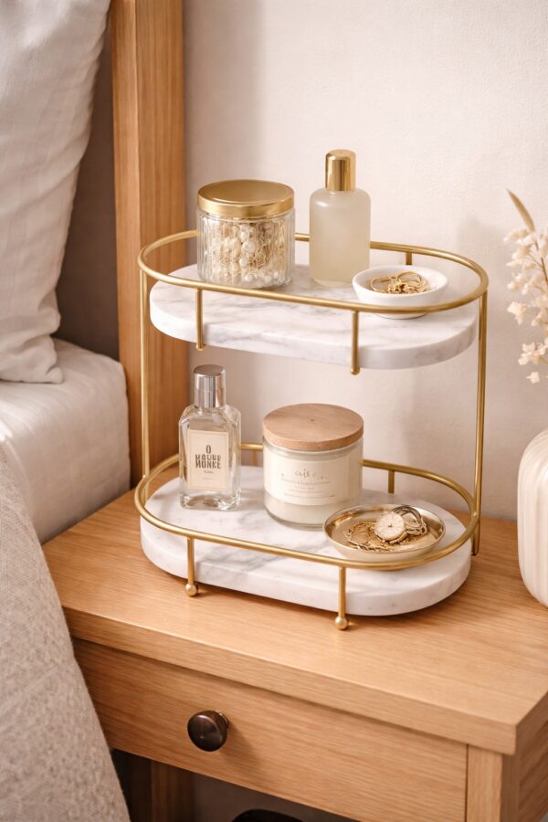 WhatsApp Image 2026-01-07 at 2.31.10 PM Beautiful 2-Tier Organizer with Gold Metal Frame & White Marble