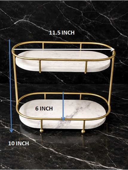 WhatsApp Image 2026-01-07 at 3.00.17 PM Beautiful 2-Tier Organizer with Gold Metal Frame & White Marble