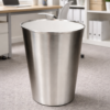 Stainless Steel Waste Bin with Removable Plastic Inner Bucket for Home, Office & Hotel Use – Open Top Dustbin, Matte Finish – 8.5 Inch Diameter × 11 Inch Height