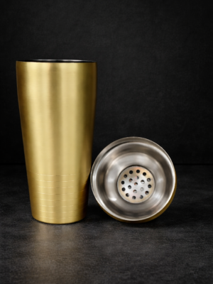 Premium 750 ML Boston Style Cocktail Shaker – Stainless Steel Gold Finish Bar Shaker for Mixing, Straining & Professional Drink Making