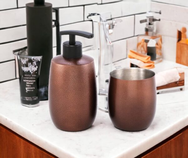 61oNAACop0L._SL1280_ Soap Dispenser for Bathroom | Sanitizer Dispenser | 420 ML with Refillable Pump Bathroom Accessories Items (Granite Bronze)