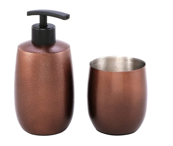 71zv0DqS+IL._SL1500_ (2) Soap Dispenser for Bathroom | Sanitizer Dispenser | 420 ML with Refillable Pump Bathroom Accessories Items (Granite Bronze)