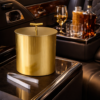 Luxury Oval Double Wall Matte Gold Ice Bucket with Lid & Tongs  (5.5” L × 4” W × 7” H)