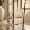 Luxury Gold Twisted Metal Tissue Roll Stand with Marble Base 7.5 x 4 x 12 Inch